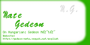 mate gedeon business card